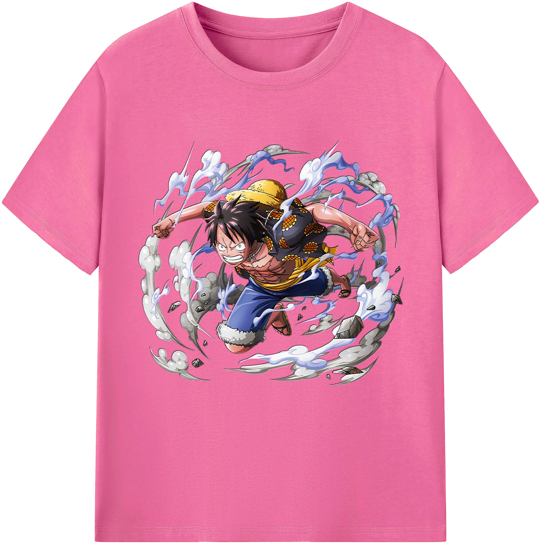 ワンピース モンキー・D・ルフィ ONE PIECE Monkey D. Luffy レディースカジュアルプリントTシャツ（綿100％）